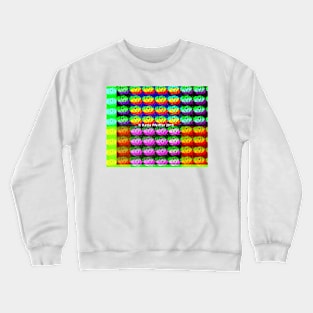 Rainbow Pixel Eye Eyes Design Crewneck Sweatshirt